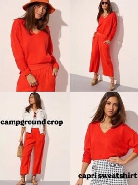 Cabi Women's V-Neck Capri Sweatshirt